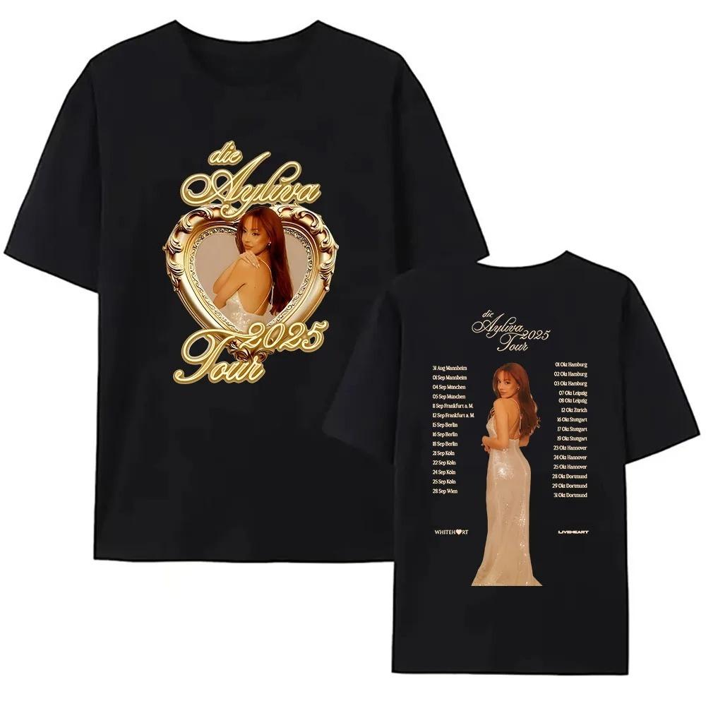 

Die Ayliva Tour 2026 Tshirts Short Sleeve Cotton O-neck T-shirt High Quality Cotton Unisex Tee-shirt Streetwear Camisetas M