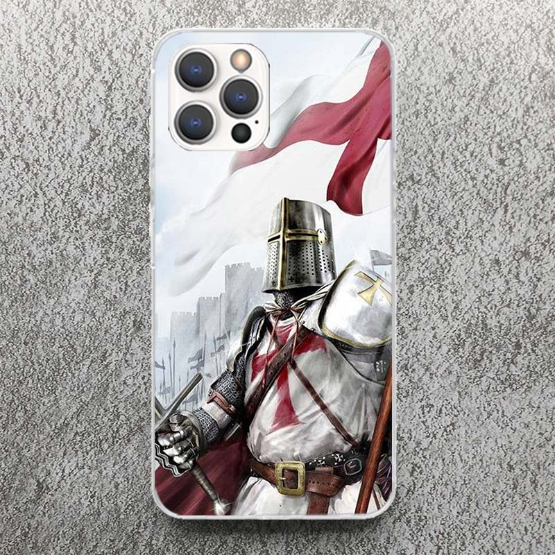 Knights Templar Crusades Phone Case For iPhone 17 16 15 14 13 12 11 Pro Max Mini Plus Air 7 SE 8 Soft Silicone Print Shell Funda