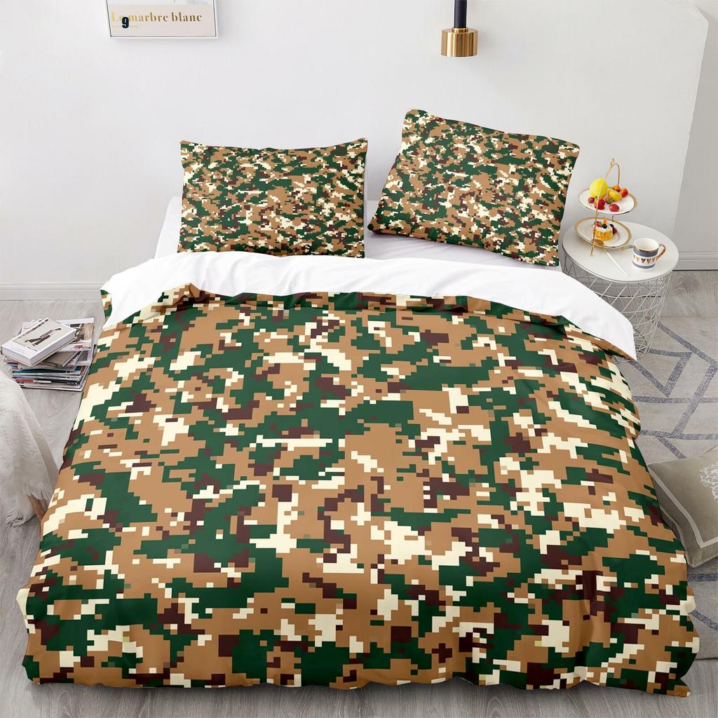 Camouflage Bed Set Combat Army Doona Quilt Duvet Cover Single Double Queen Size