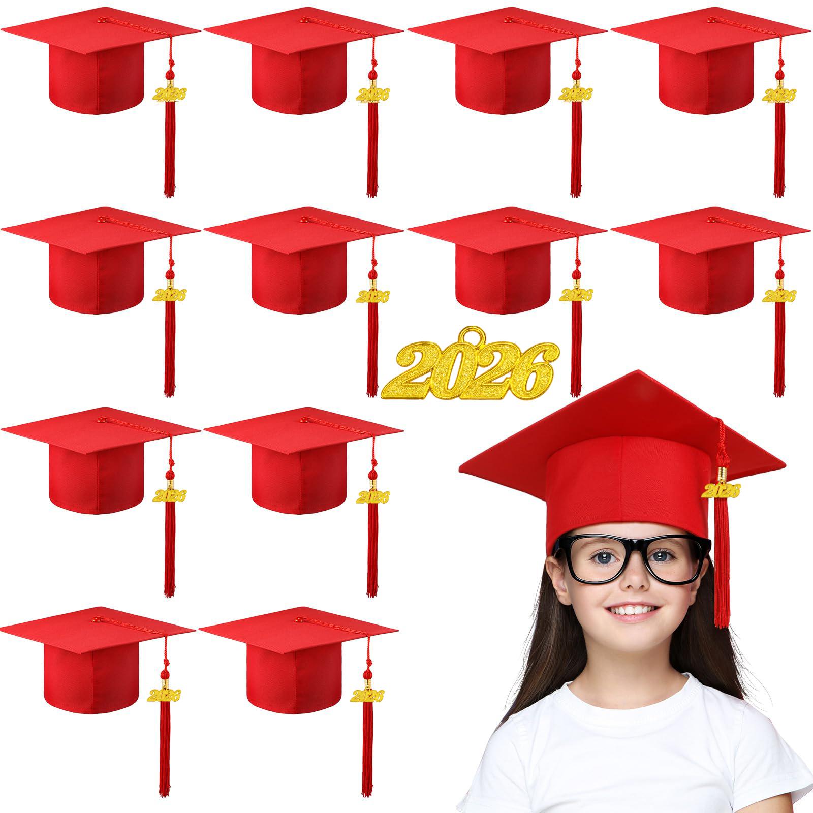 

2-12 Pcs Preschool Grad Caps Bulk Kindergarten Graduation Cap Child Size Grad Hats With Metal Tassel For Preschool (As shown-24017)-2pcs