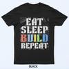 Eat Sleep Build Repeat Master Building Blocks Bricks Meme T-Shirt