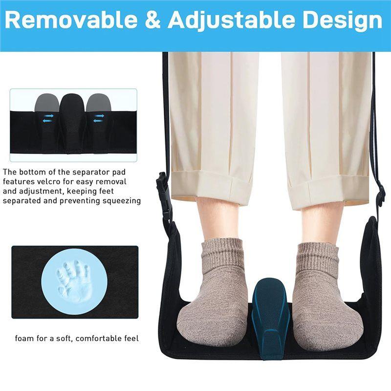 M-Modern-Ergonomic Removable Foot Divider Design, Airplane Foot Hammock For Travel, Foot Rest For Airplane