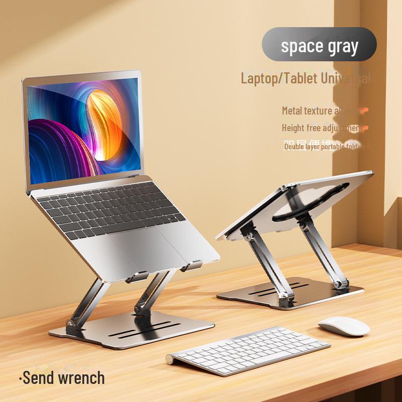 Rotatable Aluminum Laptop Stand for Apple & Huawei - Adjustable Height