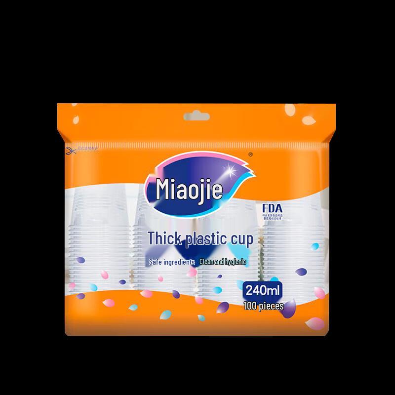 Miaojie 240ml Thick Disposable Plastic Cups