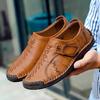 Spring and Summer Plus Size Men's Shoes Casual Leather Shoes Genuine Leather Slip On Outdoor Shoes Soft Sole Shoes Youth All-Matching Shoes
