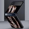 Hard PC Phone Case For Samsung Galaxy Z Flip 7 6 5 4 Black Cover For Galaxy Z Flip 3 Foldable Shockproof Male Abdominal Muscle