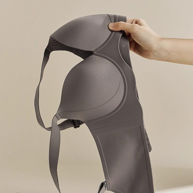 Bezszwowy biustonosz damski: Minimalizuje biust, Wspiera boczki, Bez fiszbin, Bez prześwitów, Podnoszący, Lekki dla większych biustów.