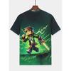 Boys' 3D Printed Creative T-shirt with Pixel Warrior Pattern, Children's Summer Casual Wear, Comfortable Children's Top