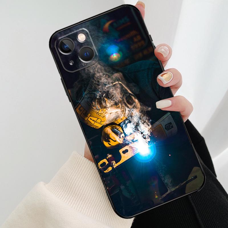 Welder Welding Hot Metal Worker Phone Case For iPhone 17 Pro Max 14 13 12 11 15 16 Pro Max mini 15 16 Plus 16e 17 Air Cover