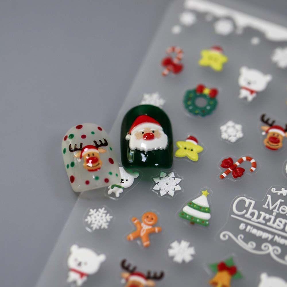 Christmas Snowman Halloween Nail Decals Manicure Ornaments Christmas Nail Decorations Nail Salon