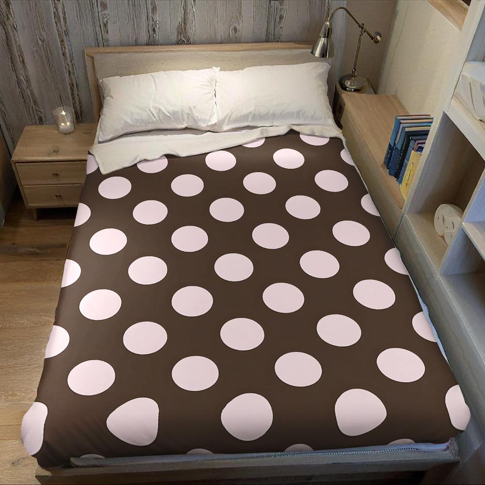 Mokka Stippen Flanellen Deken Warm Zacht Halloween Kerst Bank Warm Gezellig Decoratief Decor Cadeau voor Elk Seizoen