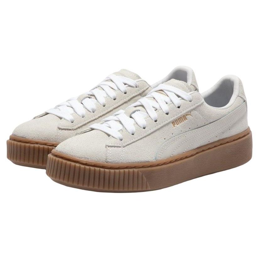 Puma Zapatillas Deportivas de Plataforma de Ante Core de Caña Baja para Mujer Blancas Grises 392135-01