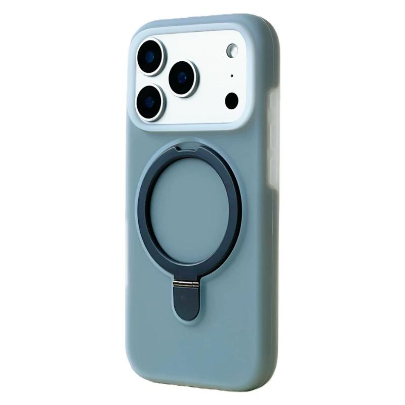 Luxury Liquid Silicone Stand Ring Holder Magnetic For Magsafe Case For iPhone 17 Pro Max Air 16 15 14 13 Skin friendly Cover