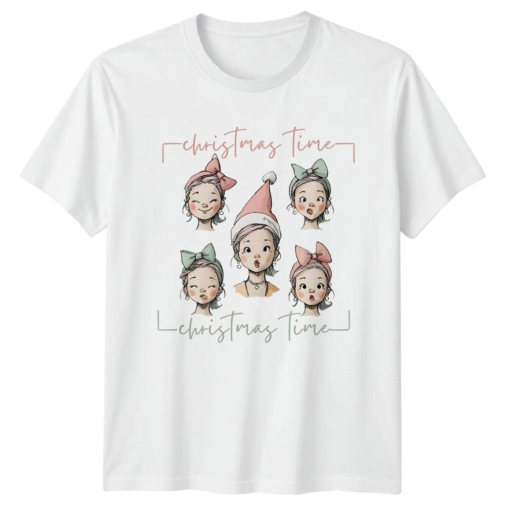 Christmas Time Girls Faces Christmas Holidays Unisexs TShirt Unisexs Tee Unisex Top S