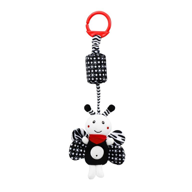 Baby Sensory Hanging Rattles Toy Black White Animals Stroller Infant Bed Wind Chimes 0-12 Months Infant Rattle Educational Toy