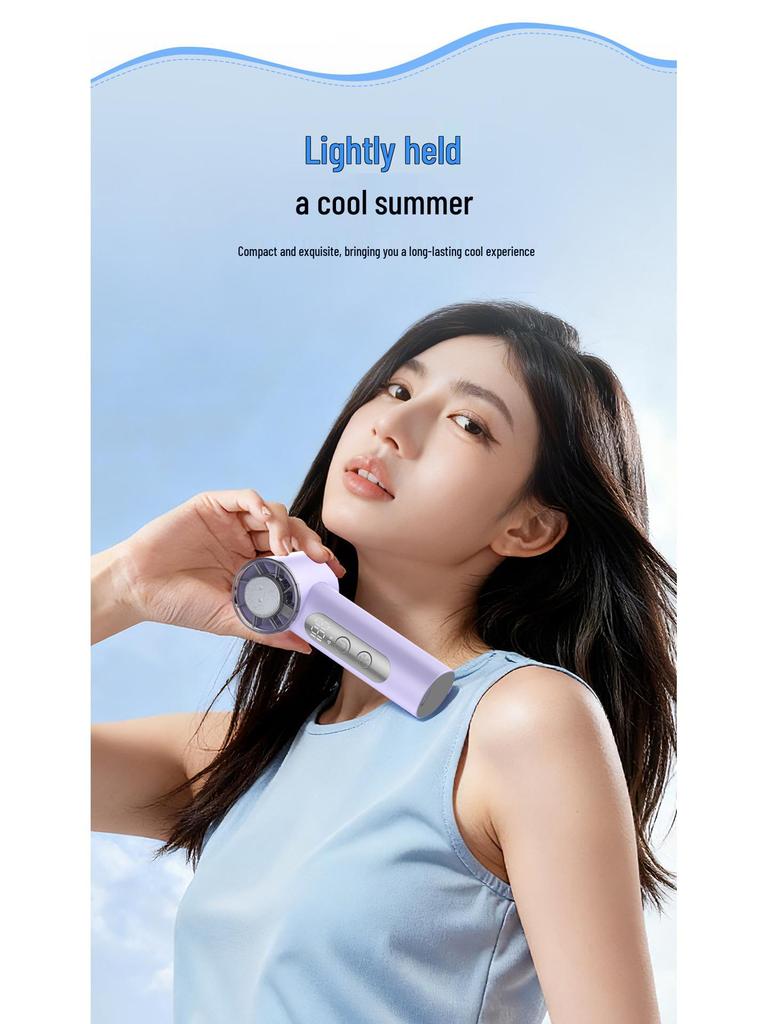 Macaron Color T72 Handheld Ice Pack Fan: Long-Lasting Battery, Powerful Turbine, High-Speed Cooling