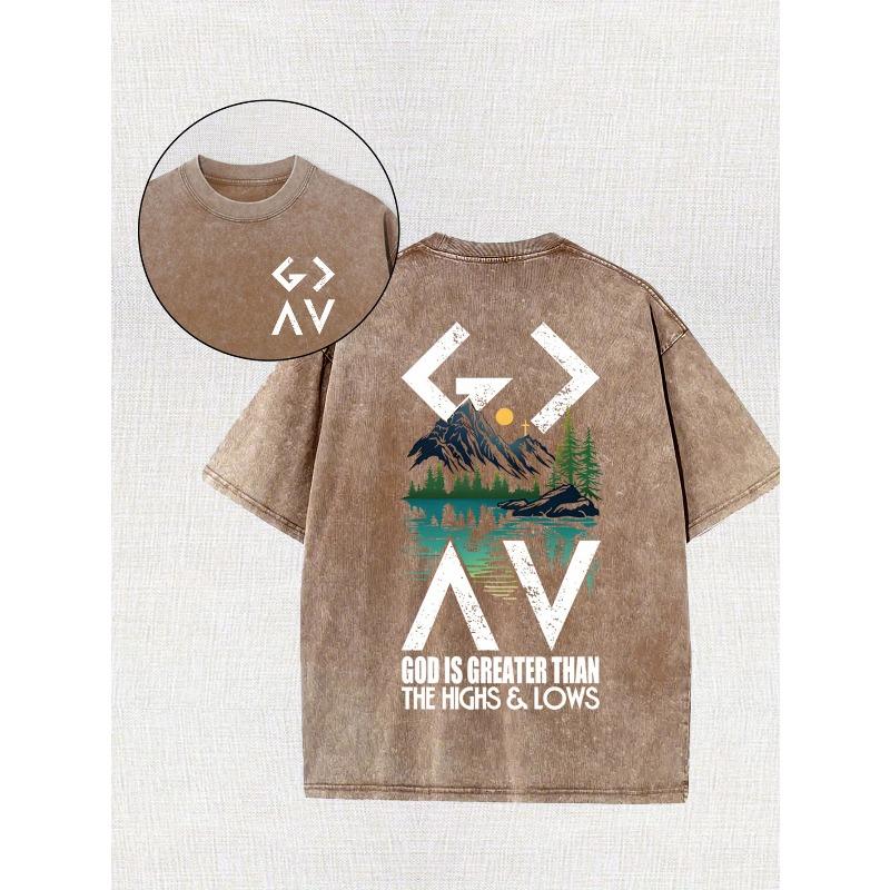 High-Quality Double-Sided Men's T-Shirt Ideal for Outdoor Sports, Vintage Washed, Made of 100%, Perfect for Daily Wear with a Loose Fit And Soft