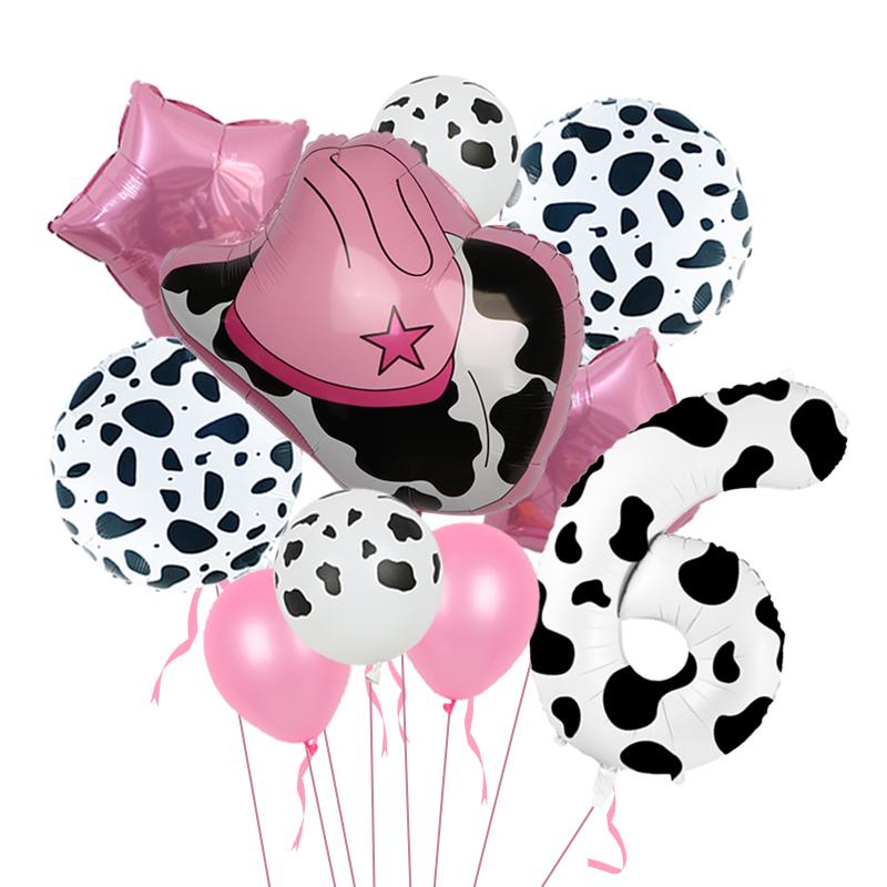 40 Inch Cow Print Number Balloons 1 2 3 4 5 6 7 8 9 Figure Foil Balloon Holy Cow Im One Birthday Cowgirl Theme Party Decorations