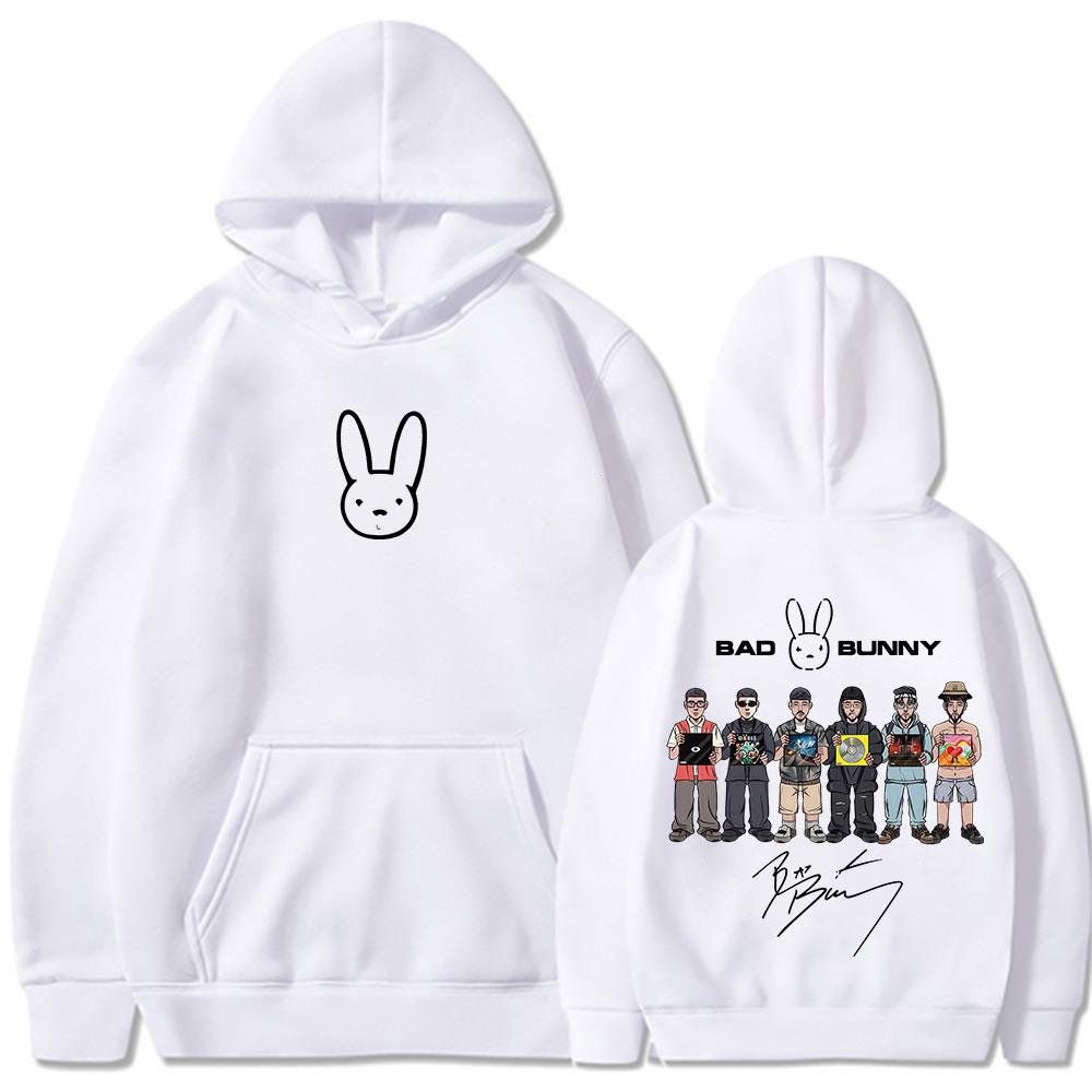 Rapper Bad Bunny Album Cover Hoodies Debi Tirar Mas Fotos DTMF Sweatshirt Herren Damen Kleidung Mode Hip Hop Übergroße Pullover