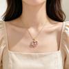Simple Shiny Zircon Love Heart Pendant Necklace for Women Girls Stainless Steel Chain Sweet Heart Jewelry Accessory Gifts