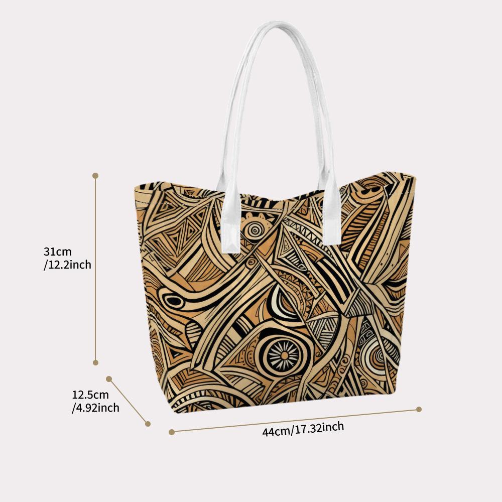 Boho Geometric Printed Tote Bag Ladies Fashion Daily Casual Large Capacity Portable Travel Shoulder Handbag