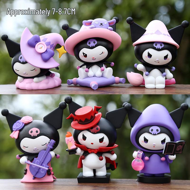 Magical Witch Kuromi Series: Hand-Painted Figures, Cute Cake Decorations, and Ornaments.