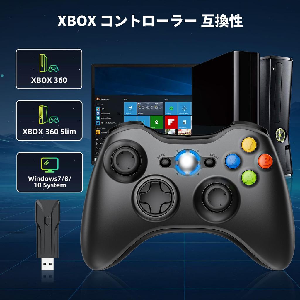 Wireless Xbox Controller for Xbox PC No Dual Ergonomic Highly Durable Upgraded Compatible with 360 Includes 4 Assist Caps 360, Gamepad, Lag,