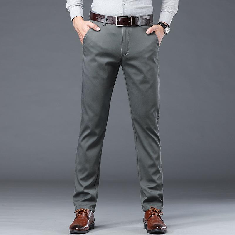 2024 Summer And Autumn Thin Non Ironing Tencel Cotton Casual Pants, Straight Tube Loose Business Pants For Men