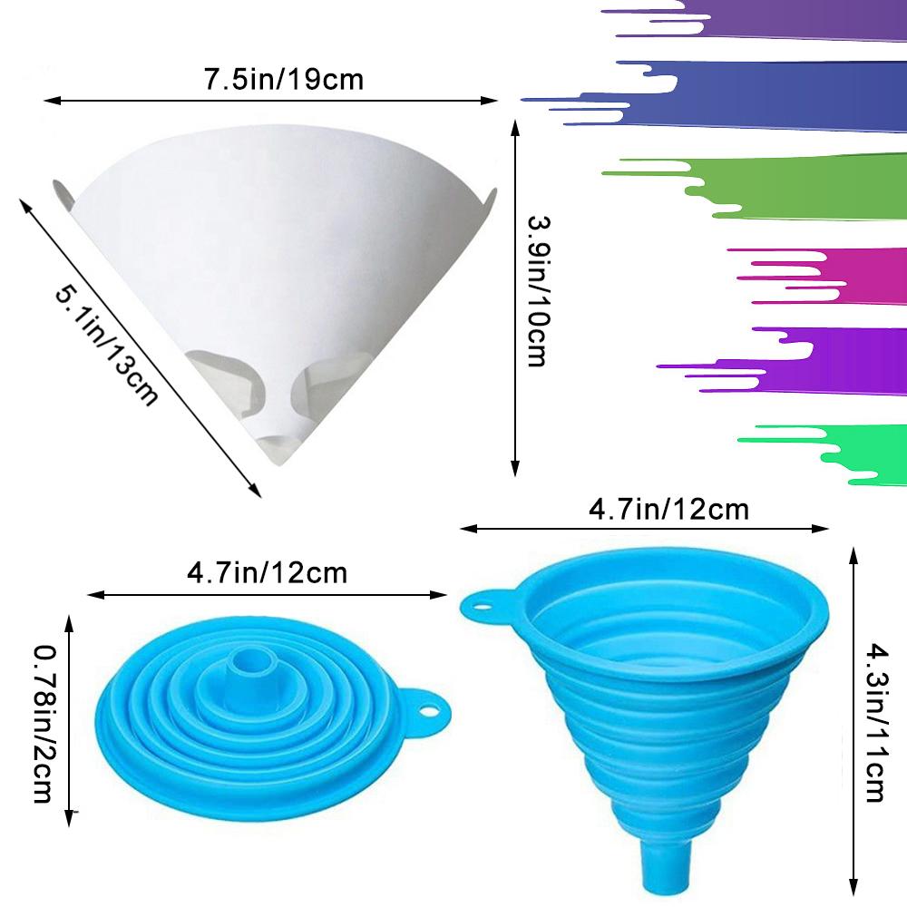50/51/200PCS Fine Paint Filter Paper Car Paint Spray Mesh Paper Filter Funnel Strainer Disposable Conical Straining Funnels