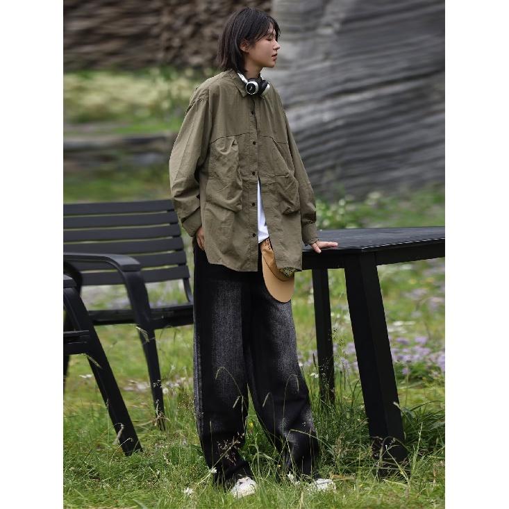 Nobodyknows Solid Color Retro Workwear Shirt Men's Long-Sleeved Autumn Loose Casual Shirt Trendy Ruan Handsome Coat