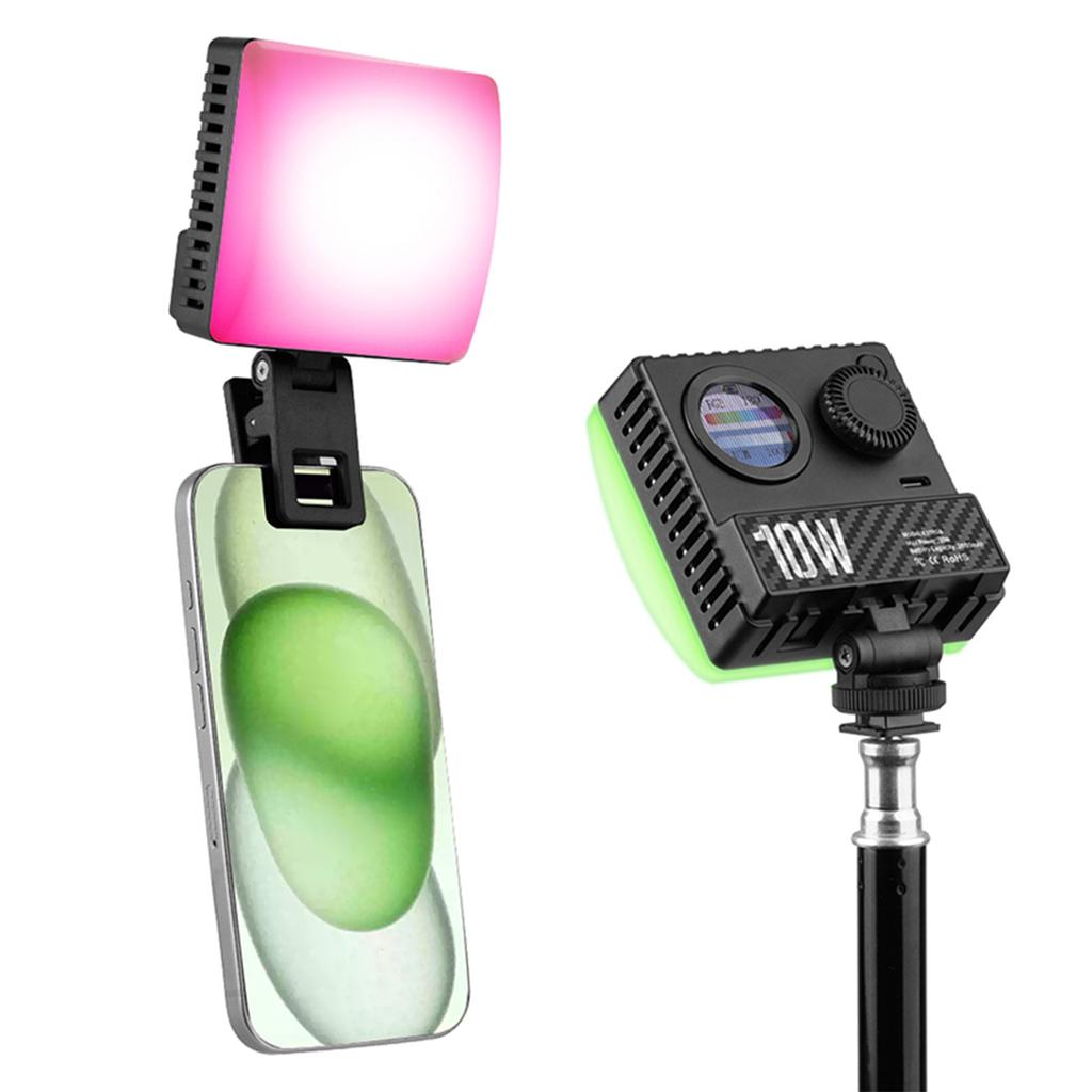 Portable RGB Fill Light 10W Rechargeable 84 LED Video Lights 1800K-9000K Dimmable Vlog Light for Photography with 120 Beam Angle