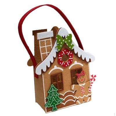 Christmas Gift Bag Felt Gingerbread House Novelty Cookie Holiday Xmas Gifts Wrapping