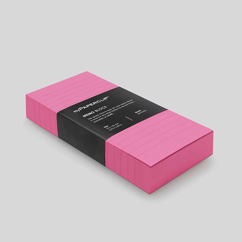 myPAPERCLIP Memo Block, Small (2.75 X 5.98 In.), Ruled, Red (MB250S-R Red) красный
