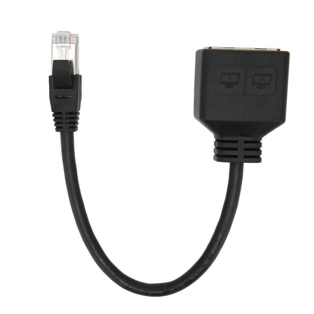 RJ45 Ethernet Adapter Cable Extension 1 to 2 Port Excellent Connection Transmission Splitter Adapter for CAT7 Networks