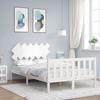 VidaXL Bed Frame with Headboard White 120x200 Cm Solid Wood 3193462