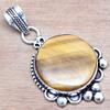 Pendant Tiger's Eye Gemstone Gift For Her Silver Jewelry 1.75"