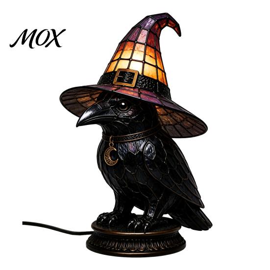 Luce Notturna Decorativa di Halloween Gatto Nero Cappello da Strega Lampada da Tavolo, con Luce Viola Onirica, Ornamento Gotico Estetica Oscura Ornamento Retrò, per Camera da Letto