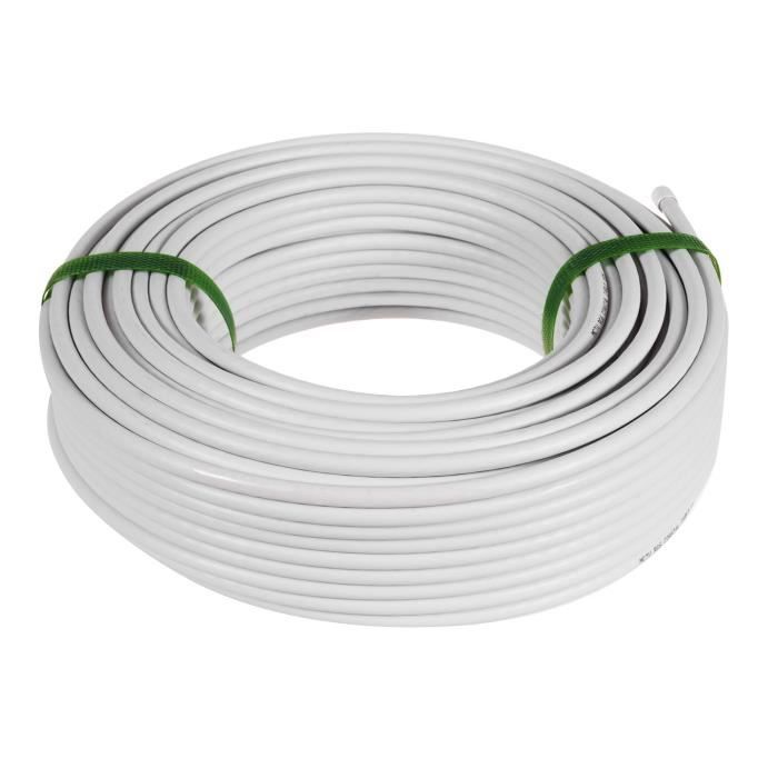Câble Maclean MCTV-471 coaxial d'antenne cuivre RG6 50M
