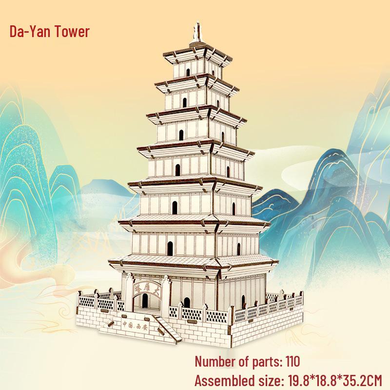 

Деревянная 3D-головоломка: Модель древней архитектуры для детского образовательного набора для самостоятельной сборки