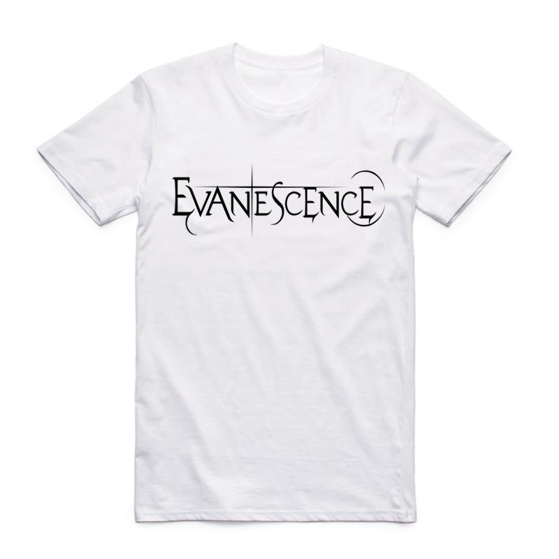 2019 Evanescence Angel Мужские Женские Футболки Летняя Мода Короткий Рукав Круглый Вырез Белая Футболка Мужская Повседневная Уличная Одежда Топы S
