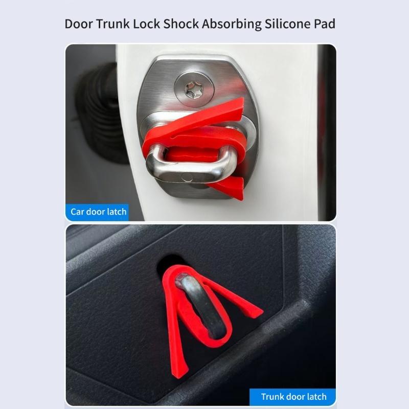 Car Sound Damper Door Lock Buffer Seal Deadener Quiet Buffer Rubber Pad Damping Protectors Car Modification