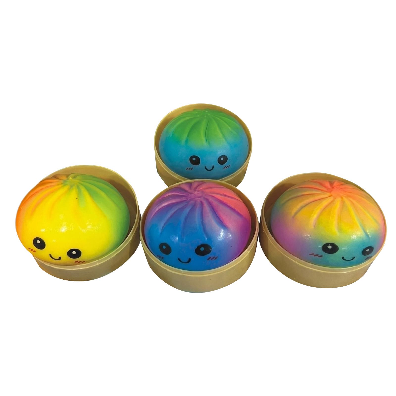 

Squishy Steamed Bun Toy with Bamboo Steamer 10cm Soft Squeeze Stress Relief Toy Slow Rising Foam Squish Toy for Sensory Play and Relaxation One Size