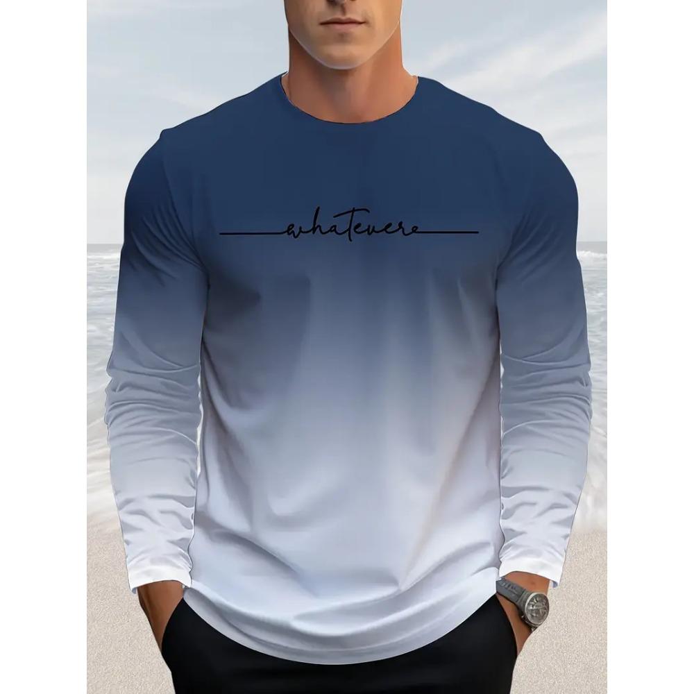 ETST 007 Heren T-shirt met lange mouwen Business Casual Herfst Comfortabele Pullover Mode Katoen Los O-hals Top 5XL
