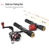 Ice Fishing Ultra-Hard Casting Rod Set: Compact, Solid Core, Short Gun Handle for Winter and Raft Fishing.