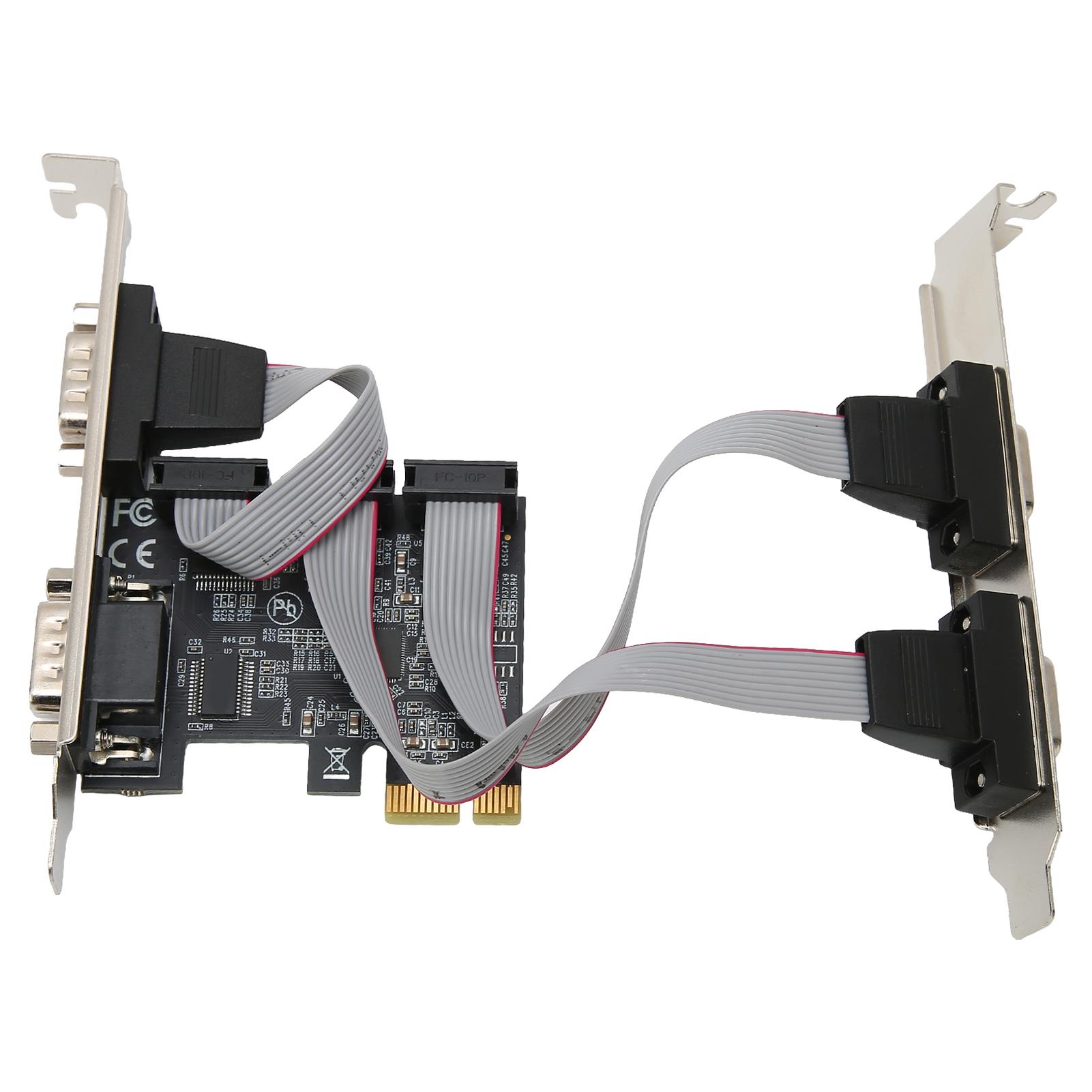 

PCIE Expansion Card PCI Express X1 to Interface 4 RS232 Serial Ports Wide Applications Adapter Card