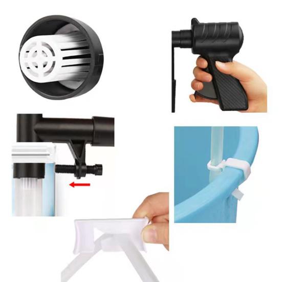 1 Set Fish Tank Washer Pneumatic Semi-automatic Flow Regulation Durable 6 In 1 Stool Sucking Plastic Aquarium Fish Tank Water Change Pump for Indoor
