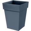 Square Medium-Height Flower Pot - EDA - Tuscany - 40 Cm - 51 L - 39 X 39 X H. 53 Cm - Jean Blue