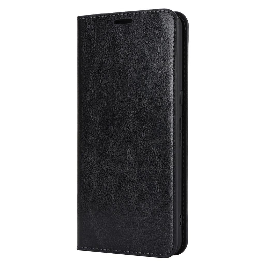 For Google Pixel 8 Flip Stand Wallet Crazy Horse Texture Cover Genuine Cow Leather Phone Case