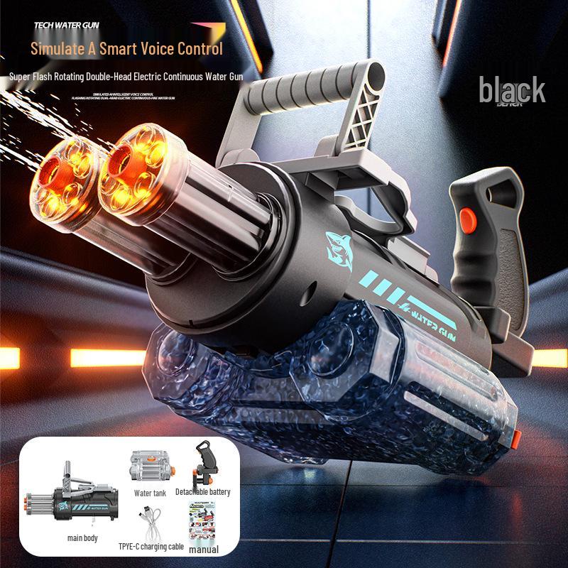 AI-Powered Voice-Controlled Blinking Gatling Water Gun for Kids - Electric Rapid-Fire Summer Toy