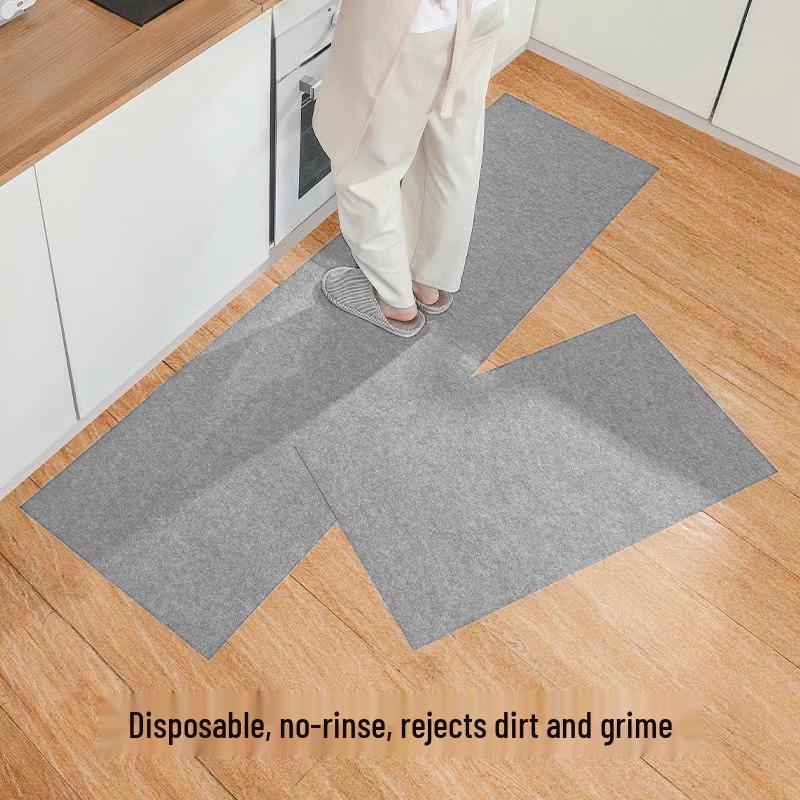 Monthly Disposable Self-Adhesive Kitchen Floor Mat: Oil-Proof, Anti-Slip, Water Oil Absorbing Entrance and Door Mat 100cm x 50cm
